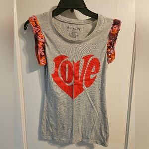 Hand Crochet Upcycle T-Shirt With Matching Hand Crochet Bandana. Size S.